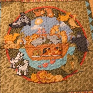 Fabric Noah’s Ark Two by Two 43” x 35.5” new quilted panel Cathy Heck cotton
